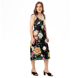 robe midi à bretelles