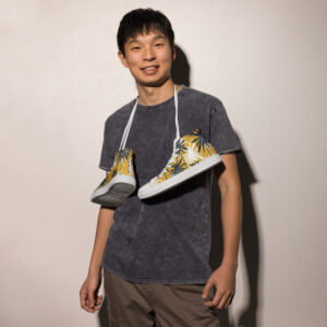 baskets hautes en toile homme