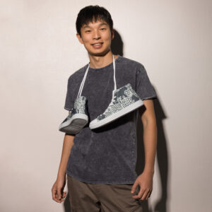 baskets hautes en toile homme