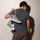 baskets hautes en toile homme