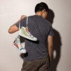 baskets hautes en toile homme
